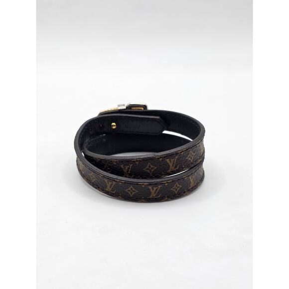 Louis Vuitton Brown 'Fasten Your LV' Monogram Wrap Bracelet - Picture 9 of 16